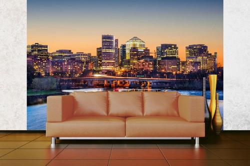 Vlies Fototapete - Panorama der amerikanischen Stadt 375 x 250 cm
